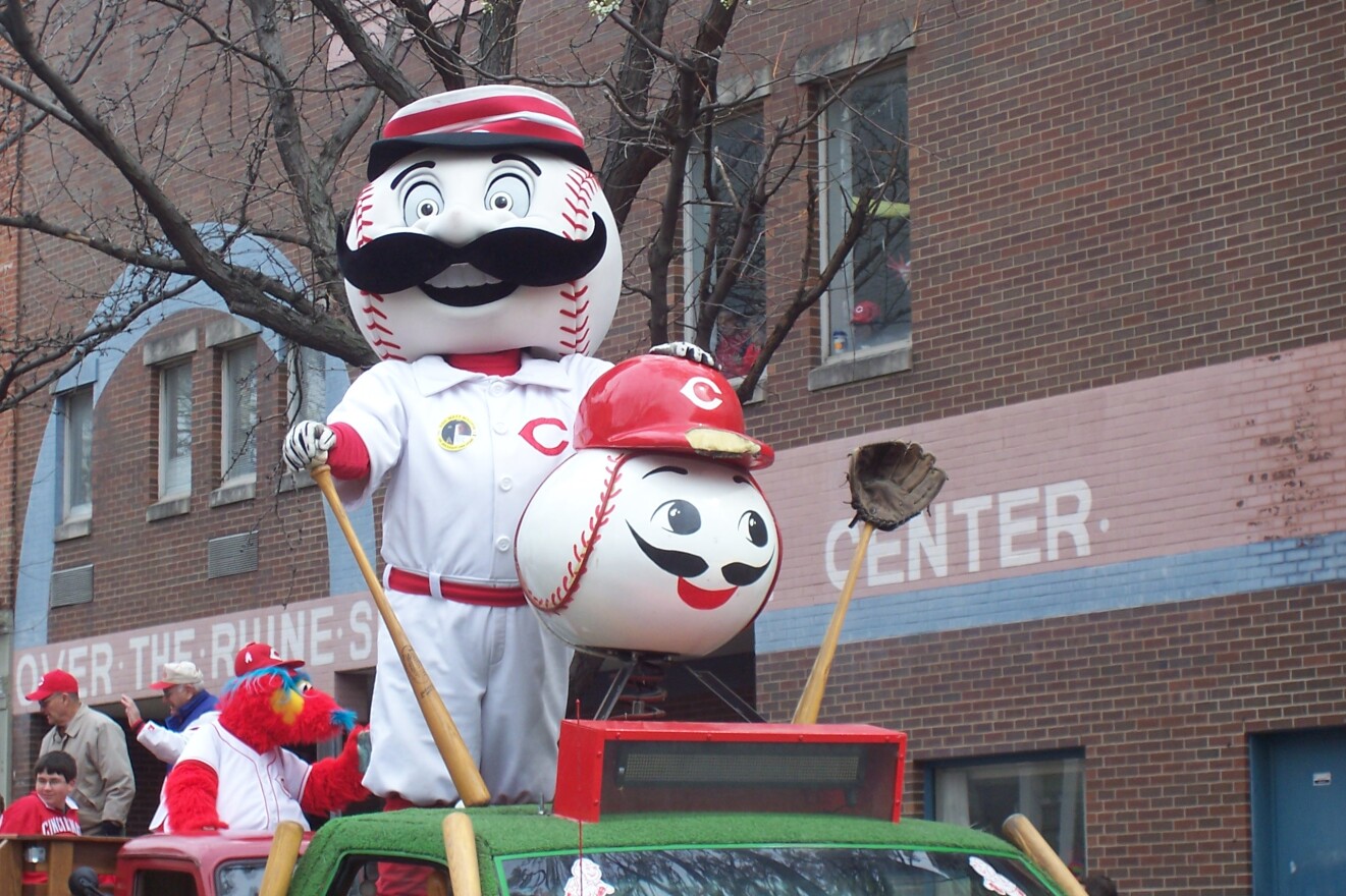 Mr. Redlegs in the 2011 Opening Day parade.